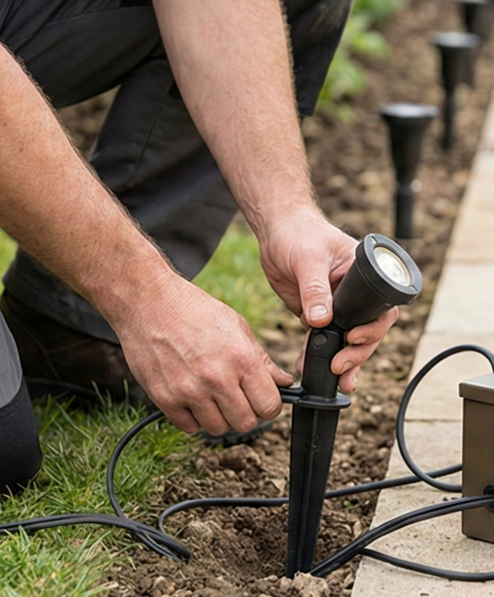 Terassenbeleuchtung anbringen